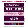 Promo Amor y Amistad Telefonía celular - 20GB - eSIM QR - Ilimitado