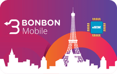 Telefonia Celular - 10 GB - 30 Days - Bonbon Mobile - France