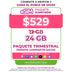 Telefonía celular - 12GB Trimestral - eSIM QR - Ilimitado