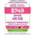 Telefonía celular - 24GB Trimestral - eSIM QR - Ilimitado